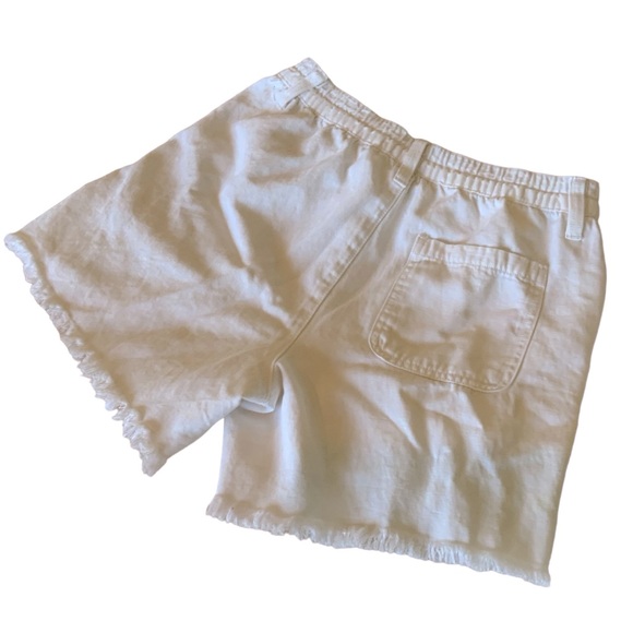 Aerie Denim Jeans Shorts White Raw Hem Elastic Waist In Back Size XS - Picture 4 of 8